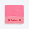 HUFT Cutest Microfiber Towel For Puppy & Kitten - Light Pink - Heads Up For Tails