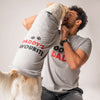 HUFT Twinning - Daddy's Favourite T-Shirt For Dogs - Grey with Black & Red Print - Heads Up For Tails