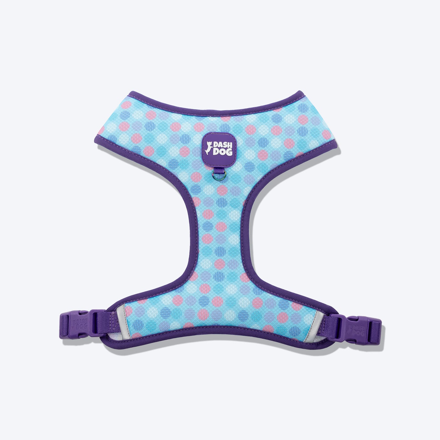 Dash Dog Circle Double Harness - Aqua Blue & Lavender - Heads Up For Tails