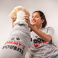 HUFT Twinning - Dog Mom T-Shirt For Humans - Grey with Black & Red Print - Heads Up For Tails