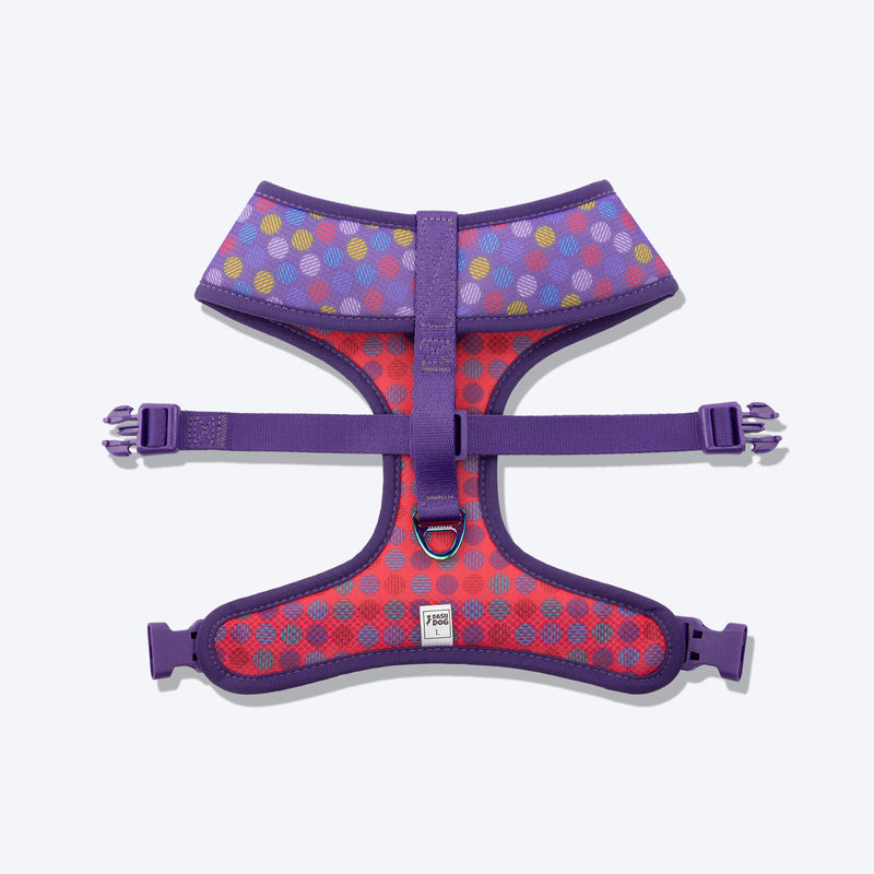 Dash Dog Circle Double Harness - Violet & Red - Heads Up For Tails