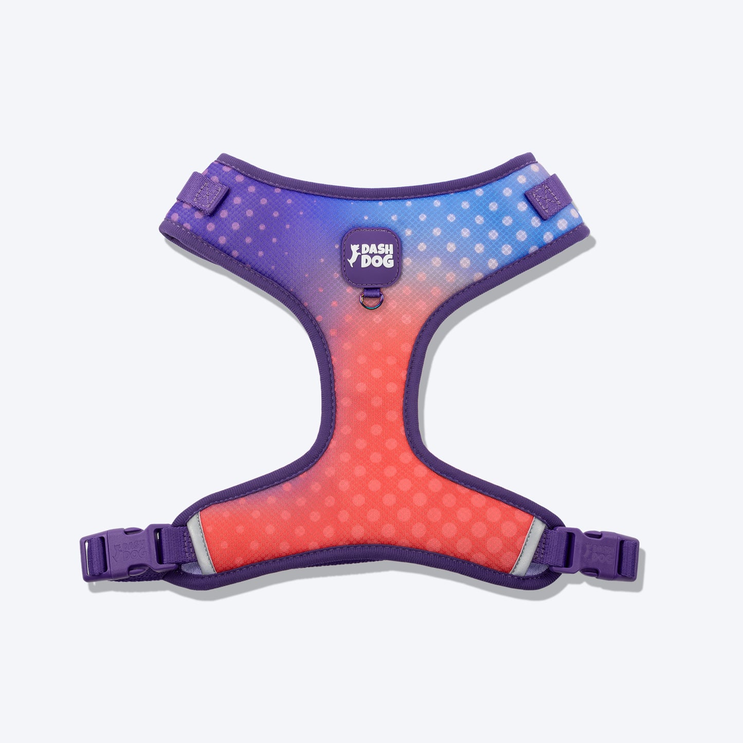 Dash Dog Flow Easy Walk Harness - Violet & Red - Heads Up For Tails
