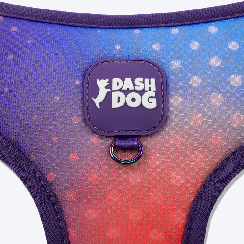 Dash Dog Flow Easy Walk Harness - Violet & Red - Heads Up For Tails
