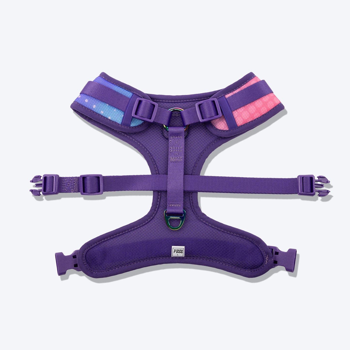 Dash Dog Flow Easy Walk Harness - Aqua Blue & Pink - Heads Up For Tails