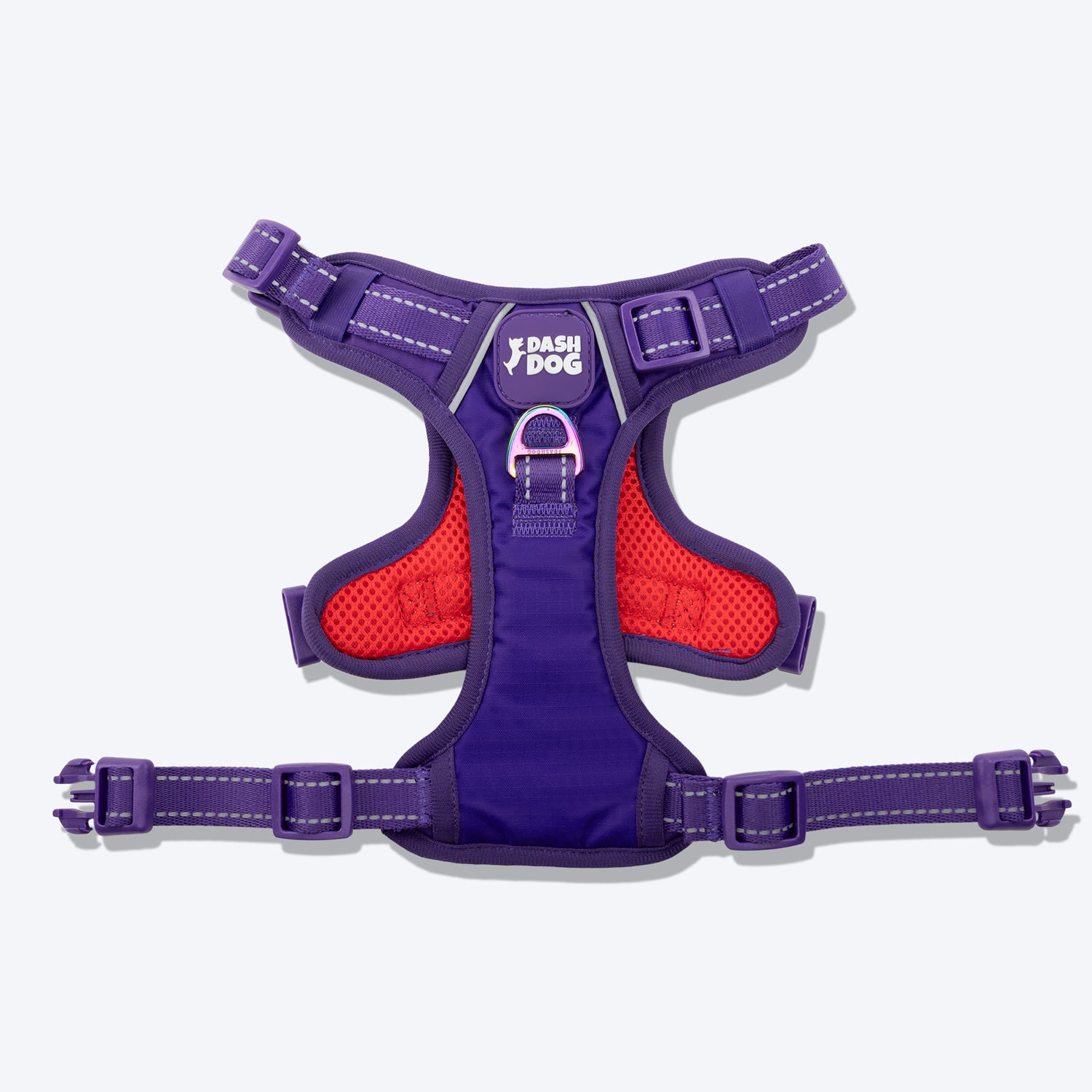 Dash Dog Zoom Walk Along Harness - Violet & Red - Heads Up For Tails
