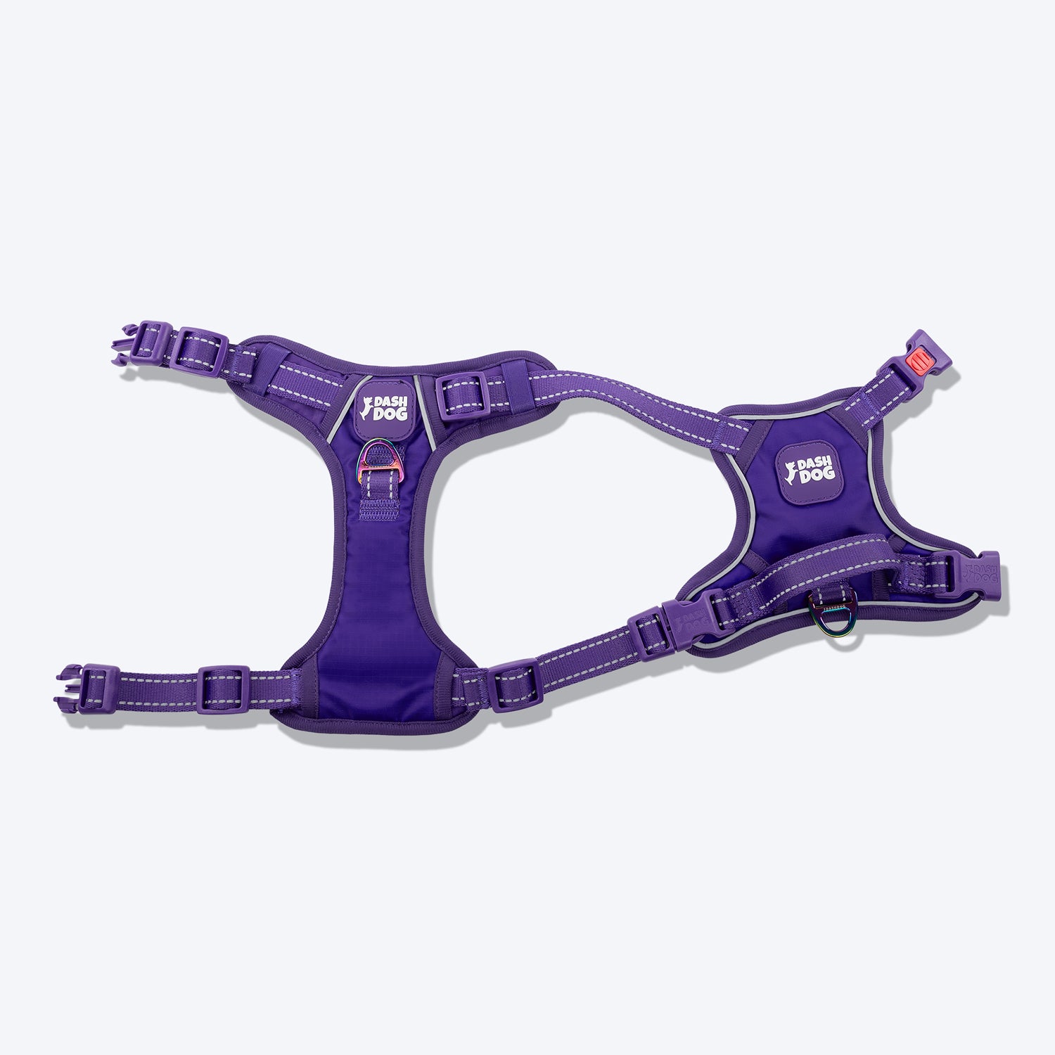 Dash Dog Zoom Walk Along Harness - Violet & Red - Heads Up For Tails