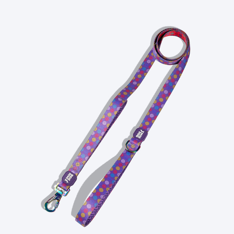 Dash Dog Circle Printed Leash - Violet & Red - Heads Up For Tails