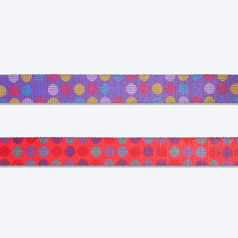 Dash Dog Circle Printed Leash - Violet & Red - Heads Up For Tails
