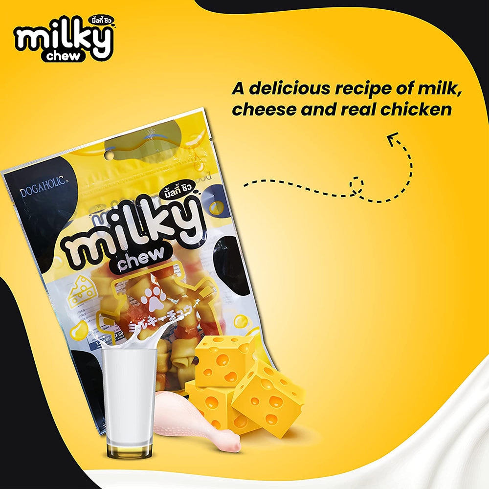 Dogaholic Milky Chew Cheese & Chicken Bone - 10 Pcs - 150 g