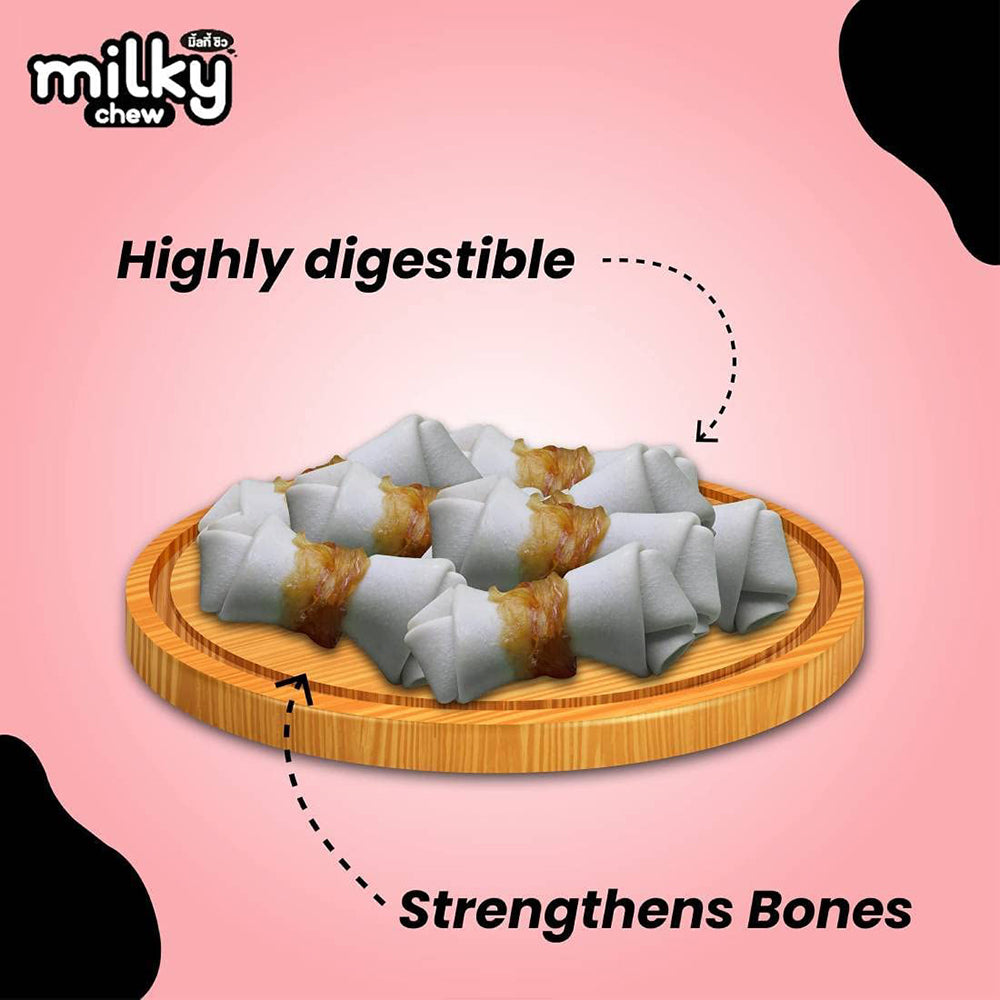 Dogaholic Milky Chew Chicken Bone Style - Chicken - 10 Pcs - 140 g_02