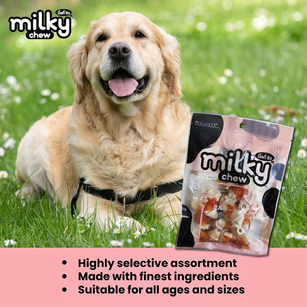 Dogaholic Milky Chew Chicken Bone Style - Chicken - 10 Pcs - 140 g_05