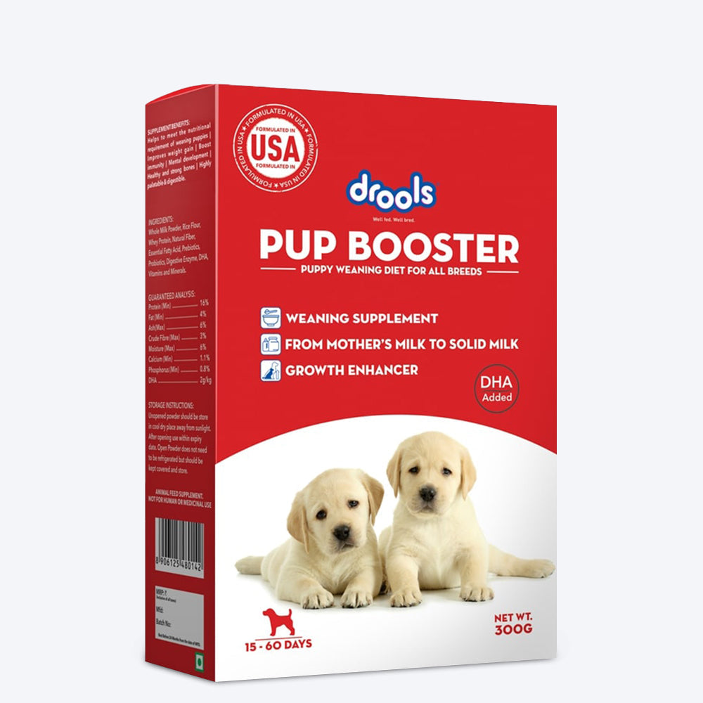 Drools Pup Booster - Puppy Weaning Diet For All Breeds - Heads Up For Tails