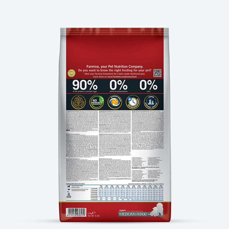 Farmina N&D Low Grain Medium and Maxi Breed Dry Puppy Food - Chicken & Pomegranate - Heads Up For Tails