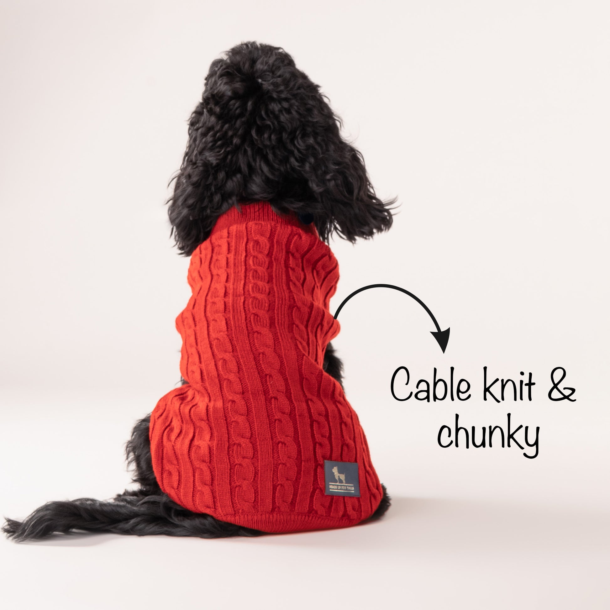 HUFT Cable Knit Sweater - Fire Whirl Red - Heads Up For Tails