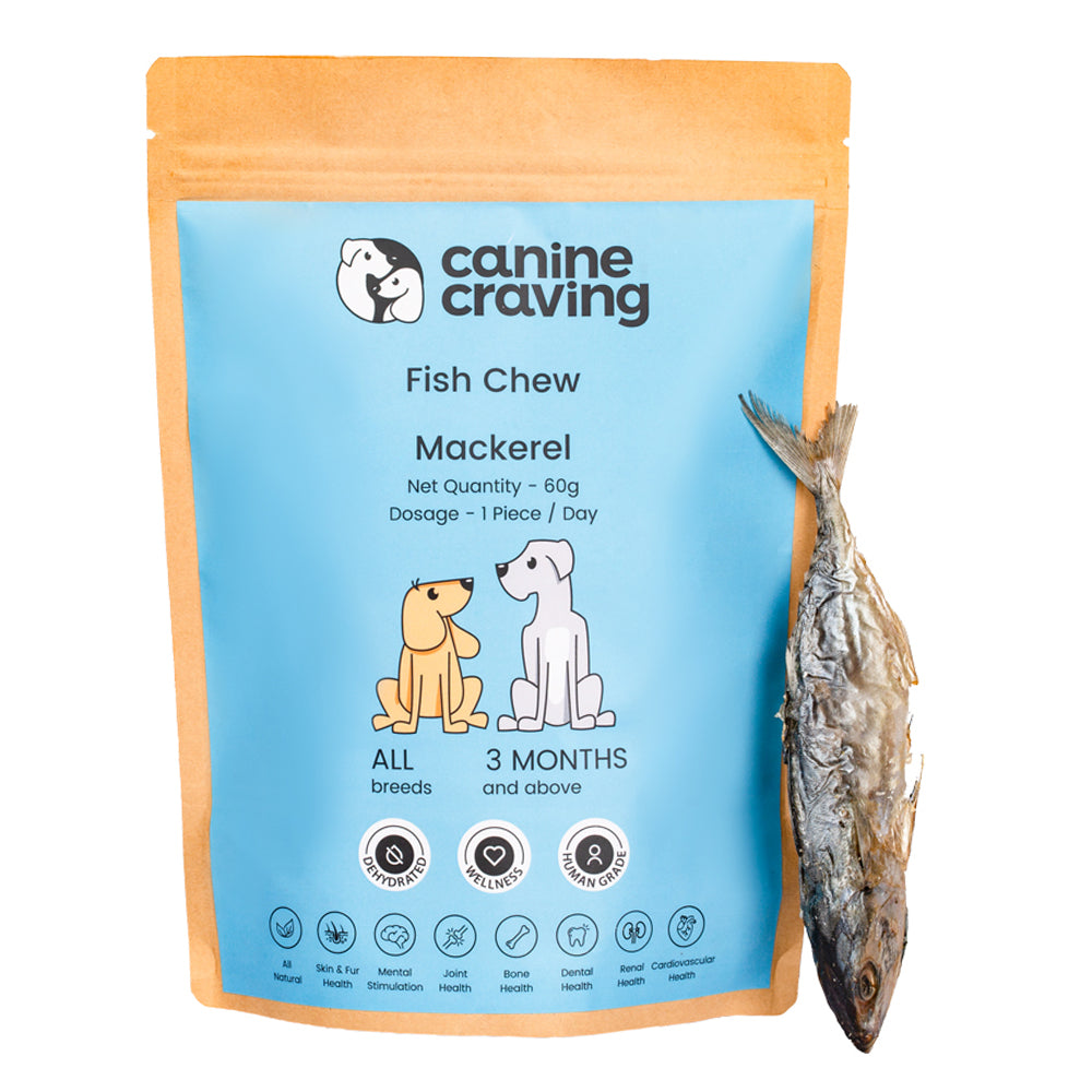Canine Craving Dehydrated Fish Mackerel Dog Treat - 60g - Heads Up For Tails