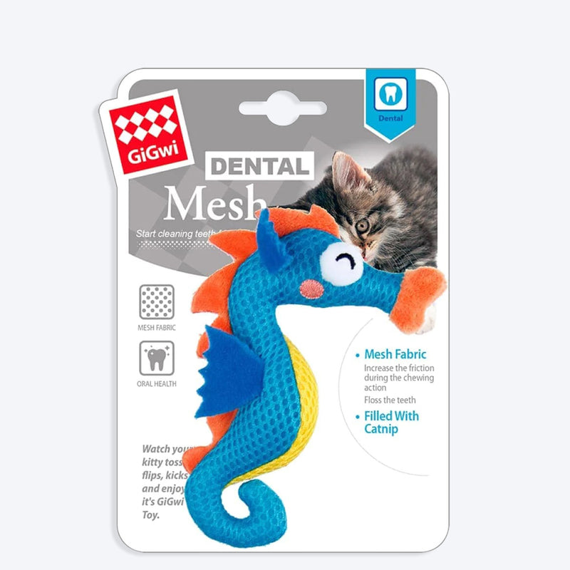 GiGwi Dental Mesh' Seahorse Cat toy - Blue_05