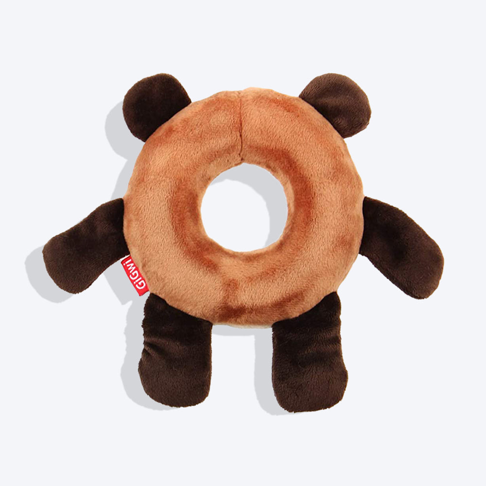 GiGwi Friendz Dog Plush Toy - Bear (with Foam Rubber Ring and Squeaker) - Heads Up For Tails