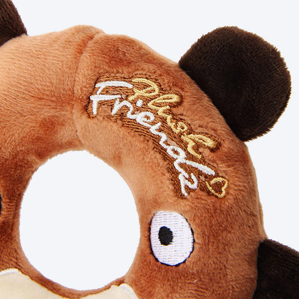 GiGwi Friendz Dog Plush Toy - Bear (with Foam Rubber Ring and Squeaker) - Heads Up For Tails