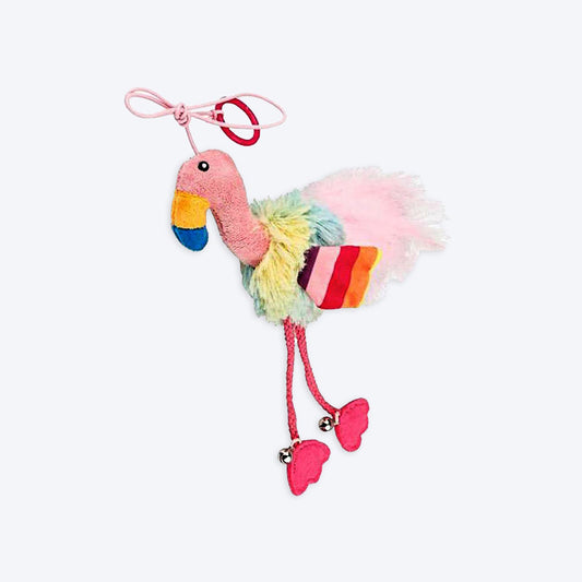 GiGwi Interactive Cat Toy - Finger Ring Bird Blue & Pink with Crinkle paper and Bell Inside - Heads Up For Tails
