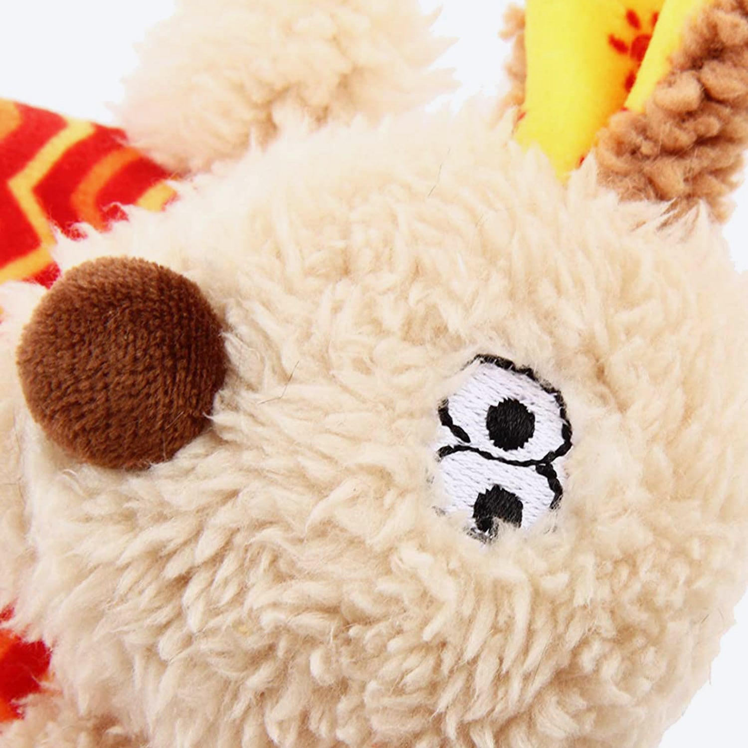 GiGwi Plush Friendz Dog Toy with Refillable Squeaker - Dog - Grey/Red - Heads Up For Tails