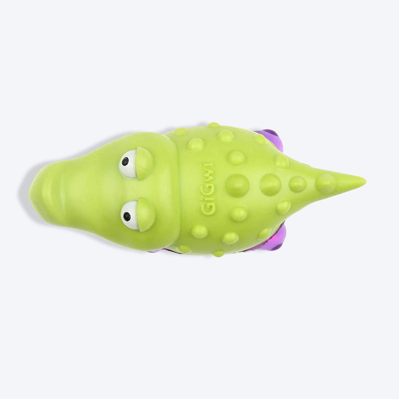 GiGwi Suppa Puppa Dog Squeaker Toy - Alligator - Green/Purple - Heads Up For Tails