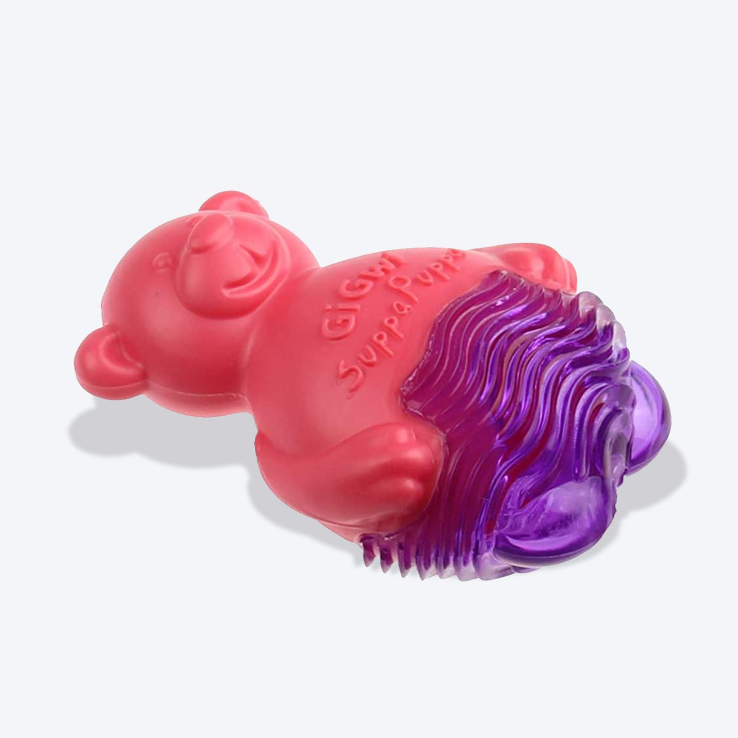 GiGwi Suppa Puppa Dog Toy - Bear - Pink/Purple - Heads Up For Tails