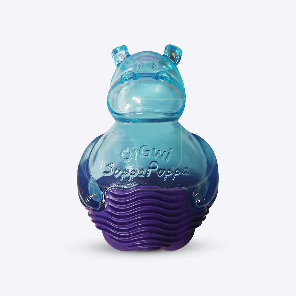 GiGwi Suppa Puppa Dog Toy - Hippo - Blue/Purple - Heads Up For Tails