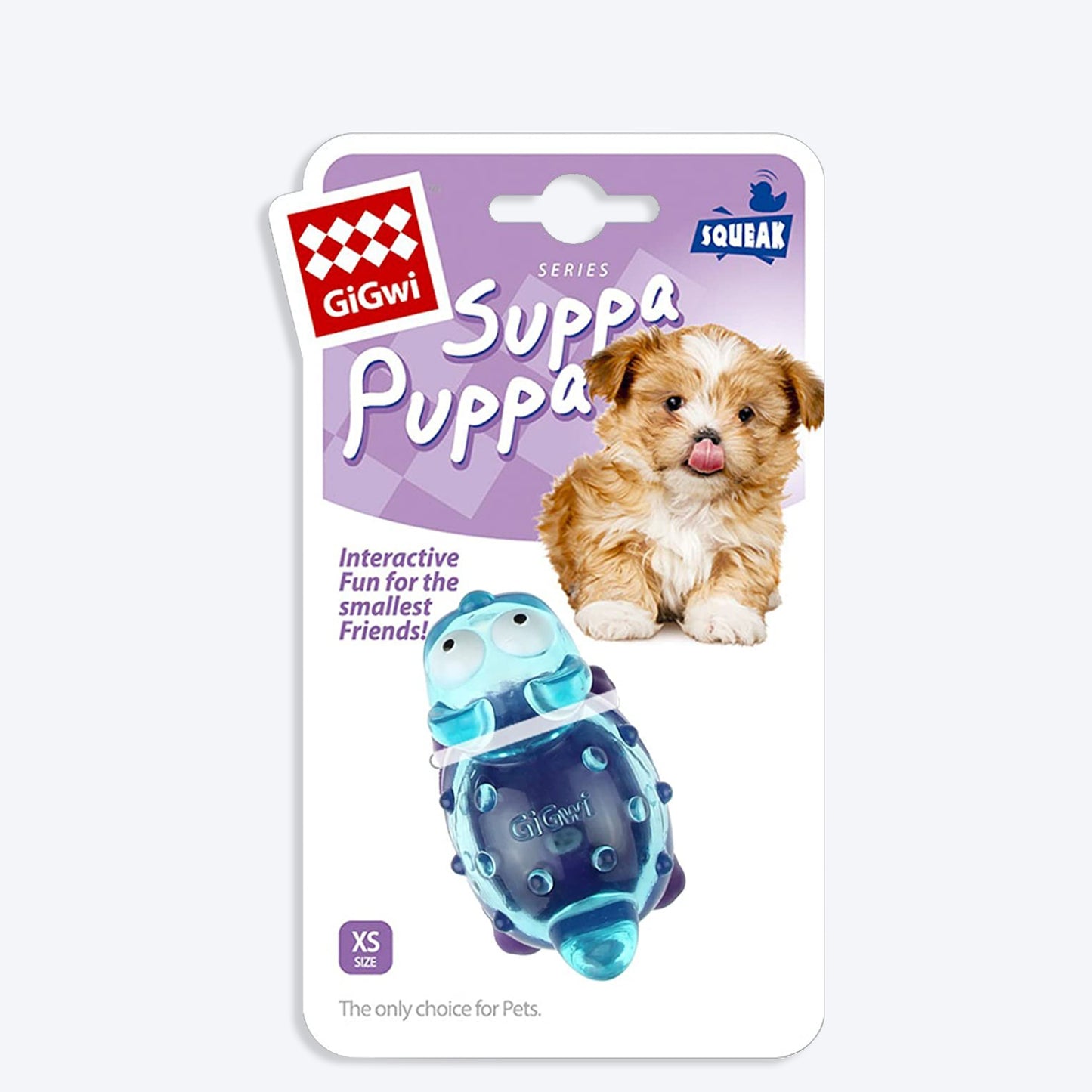 GiGwi Suppa Puppa Dog & Cat Toy - Blue/Purple - Heads Up For Tails