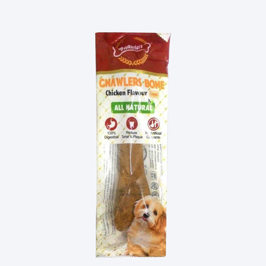 Gnawlers Bone Dog Treats - Chicken Flavour - Large - 265 g - Heads Up For Tails