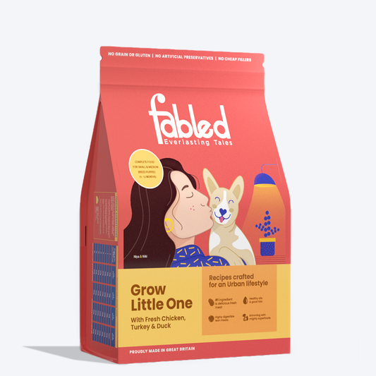 Fabled Grow Little One With Fresh Chicken, Turkey And Duck Dog Dry Food - Heads Up For Tails