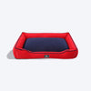 HUFT Classic Lounger Beds For Dogs - Red With Navy - Heads Up For Tails