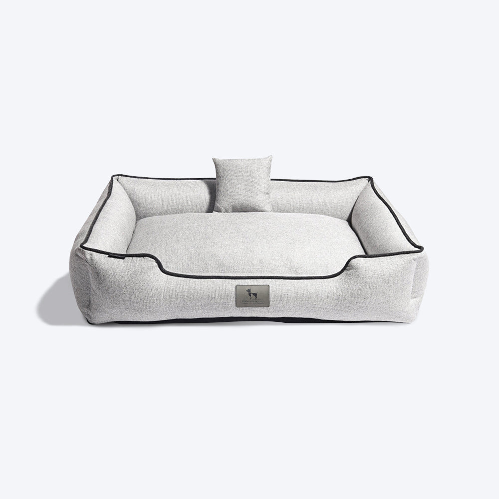 HUFT Nap Now Lounger Dog Bed (Free Cushion) - Grey - Heads Up For Tails