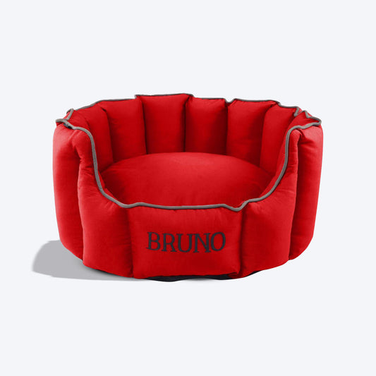 HUFT Personalised Cosy Puppy/Cat Bed - Red - Heads Up For Tails
