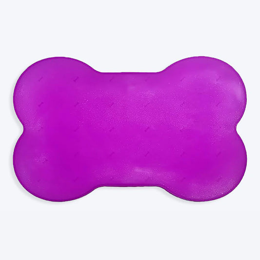 HUFT Anti Spill Food Mat for Pets - Bone - Purple - Heads Up For Tails