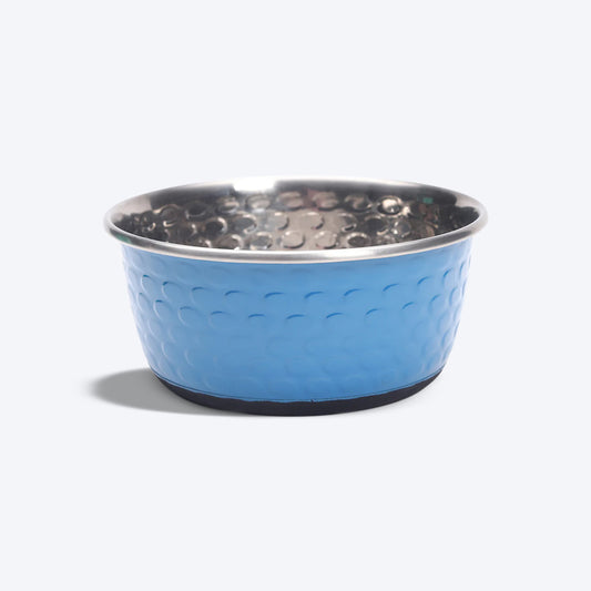 HUFT Blue Dot Embossed Bowl for Dogs - Heads Up For Tails