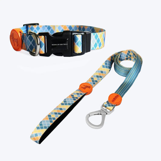 HUFT Colour Chaser Collar and Leash Set for Dogs - Multicolor - Heads Up For Tails