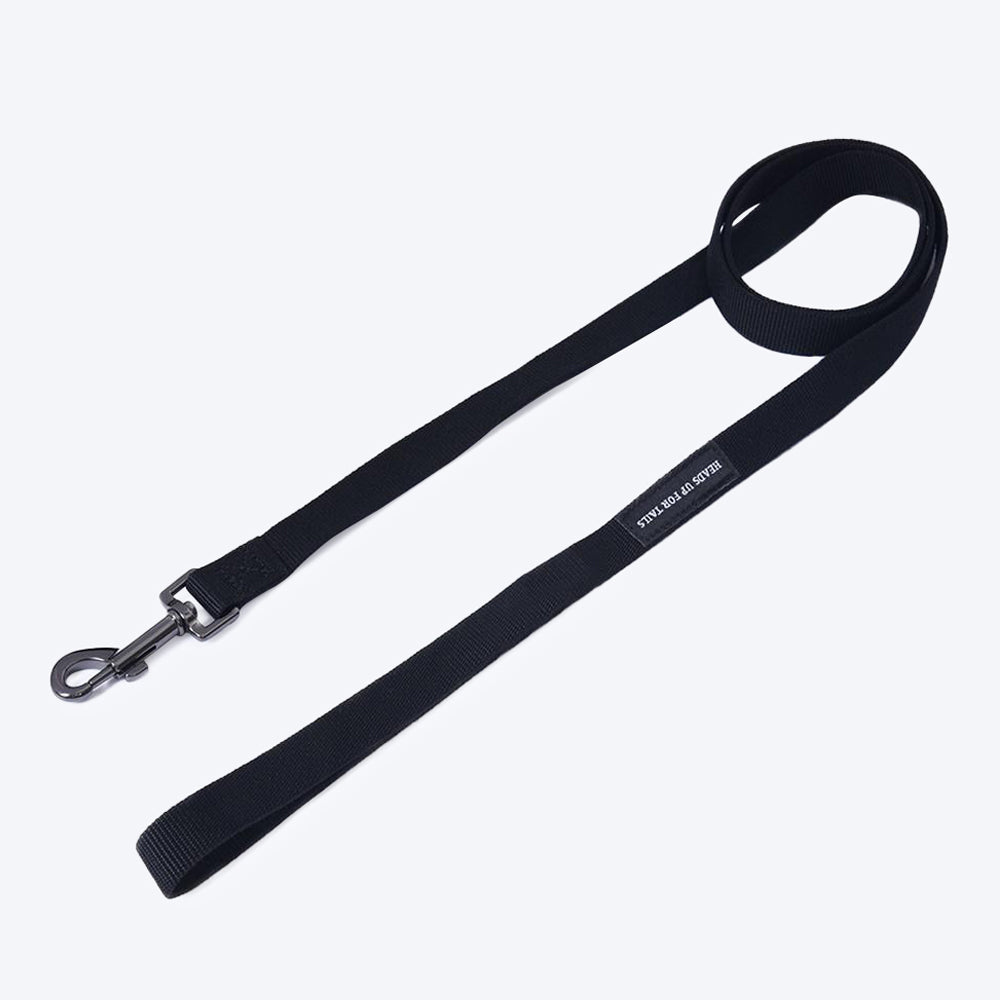 HUFT Essentials Nylon Dog Leash - Black (Can be Personalised)-1