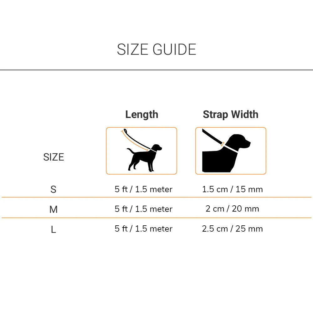 HUFT Essentials Nylon Dog Leash - Black (Can be Personalised) - 1.5 m - Heads Up For Tails