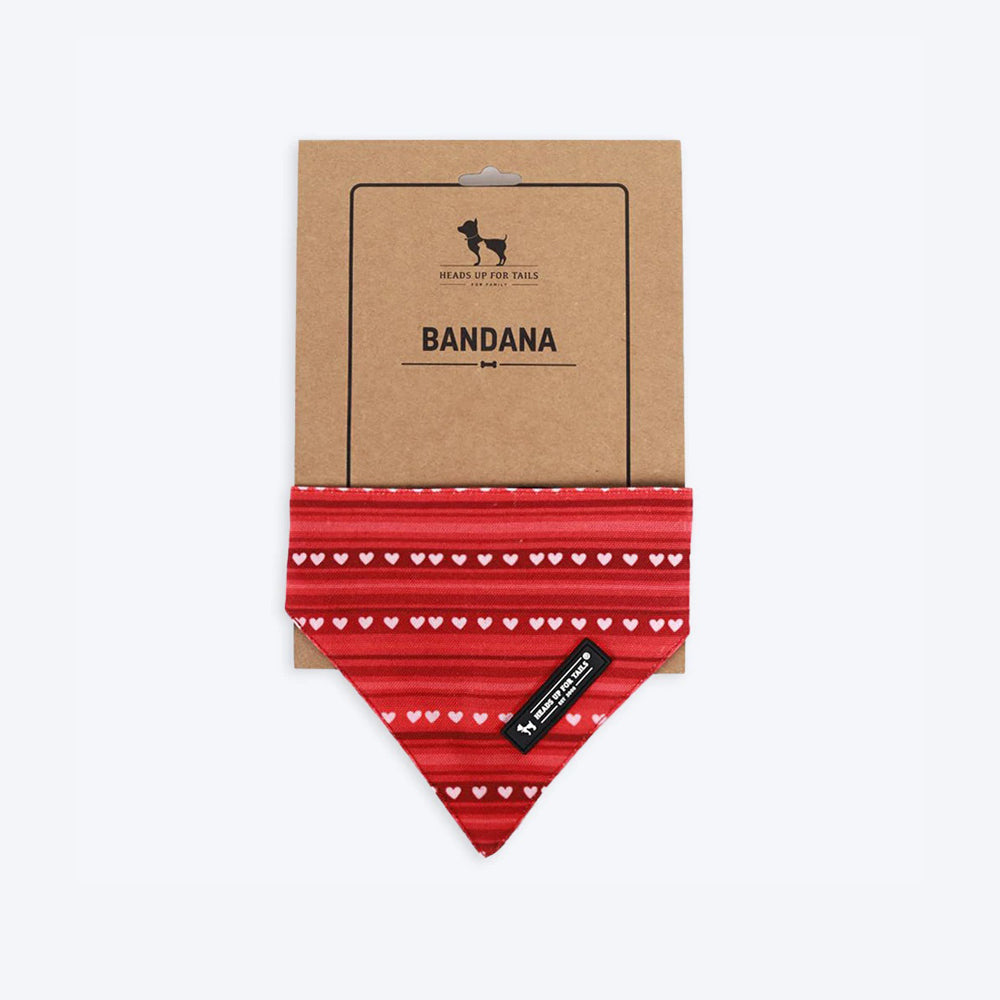 HUFT Heart Stripes Reversible Dog Bandana - Heads Up For Tails