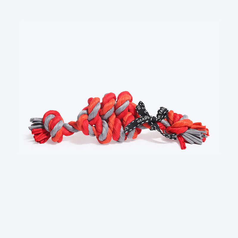 HUFT Knotty Challenge Rope Toy - Orange/ Grey - 22 cm - Heads Up For Tails