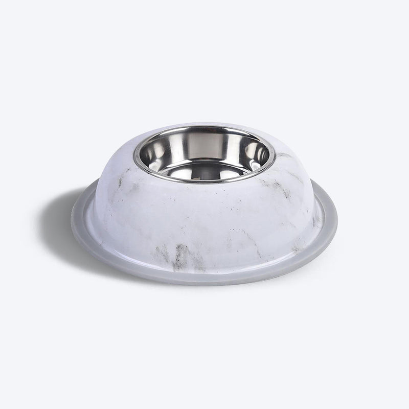 HUFT Marble Finish Steel Dog & Cat Bowl - Heads Up For Tails