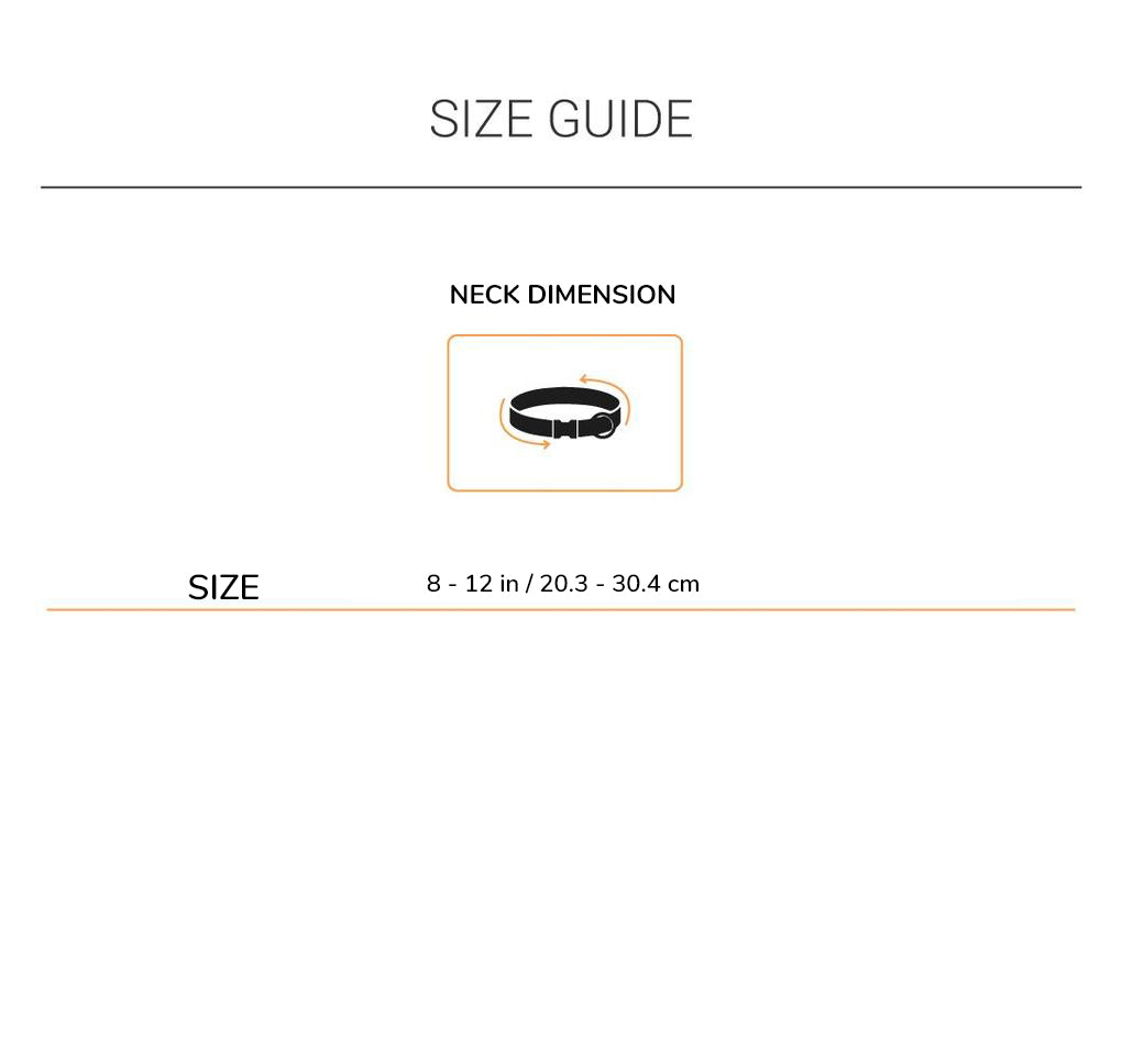 HUFT Nylon Collar For Puppies and Small Dogs - Orange - Heads Up For Tails