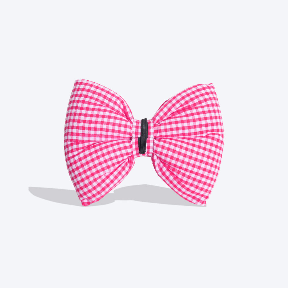 HUFT Personalised Monogrammed Bow Tie for Dogs - Pink - Heads Up For Tails