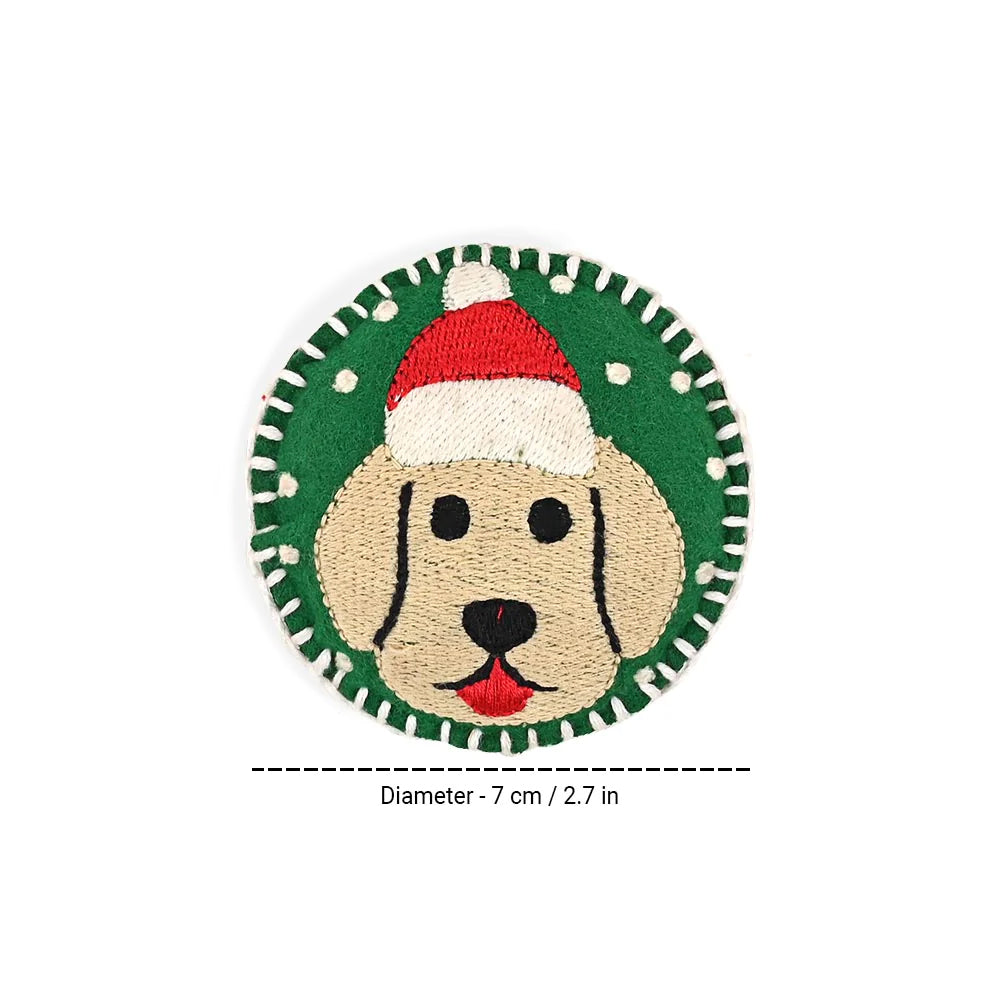 HUFT Santa Furry Dog Collar Insert (Green) - Heads Up For Tails