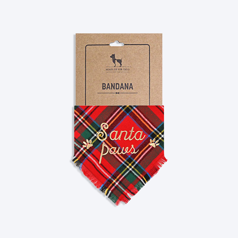 HUFT Santa Paws In Town Dog Bandana (Red and Green) - Heads Up For Tails