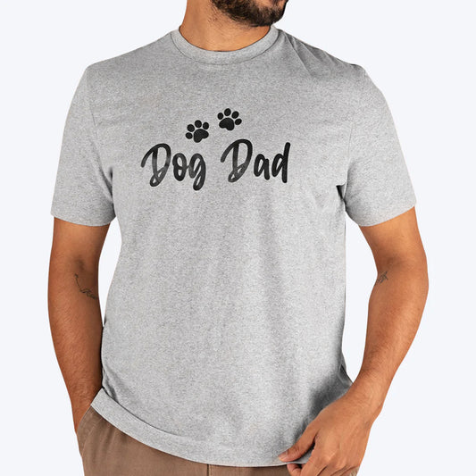 HUFT Twinning - Dog Dad T-Shirt For Humans - Grey with Black Print - Heads Up For Tails