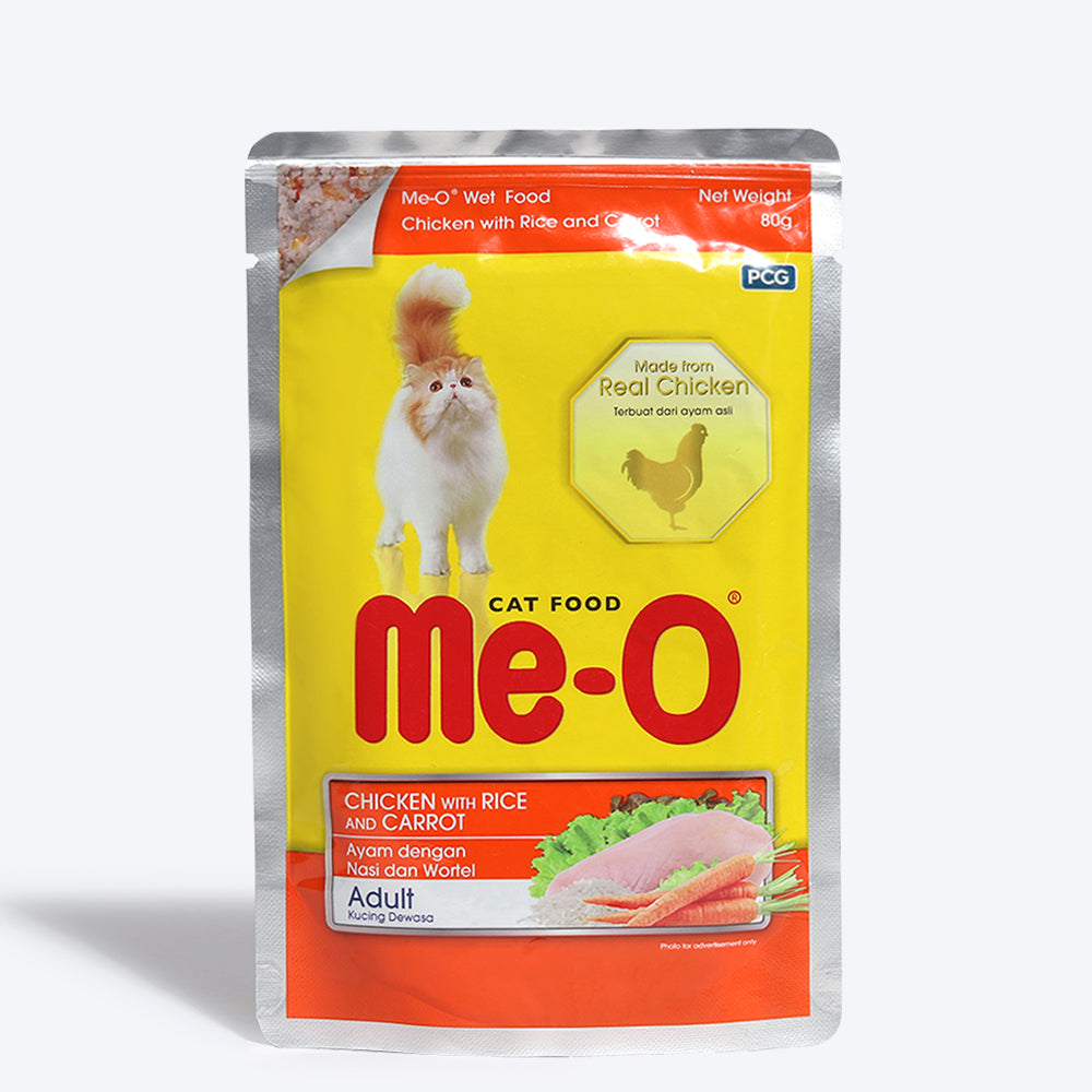 Me O Chicken with Rice and Carrot Adult Wet Cat Food 80 g packs