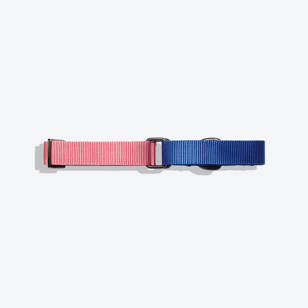 HUFT Martingale Dog Collar - Pink and Navy - Heads Up For Tails