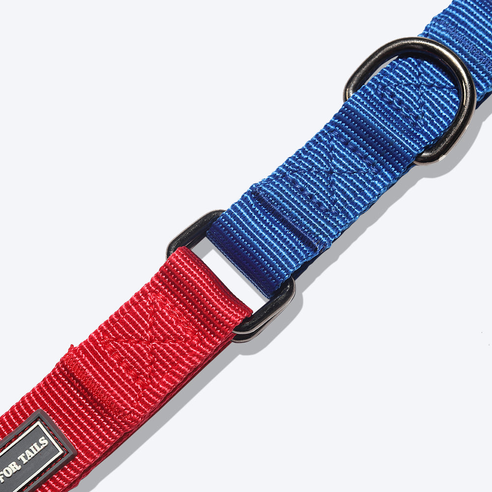 HUFT Martingale Dog Collar - Red and Navy - Heads Up For Tails