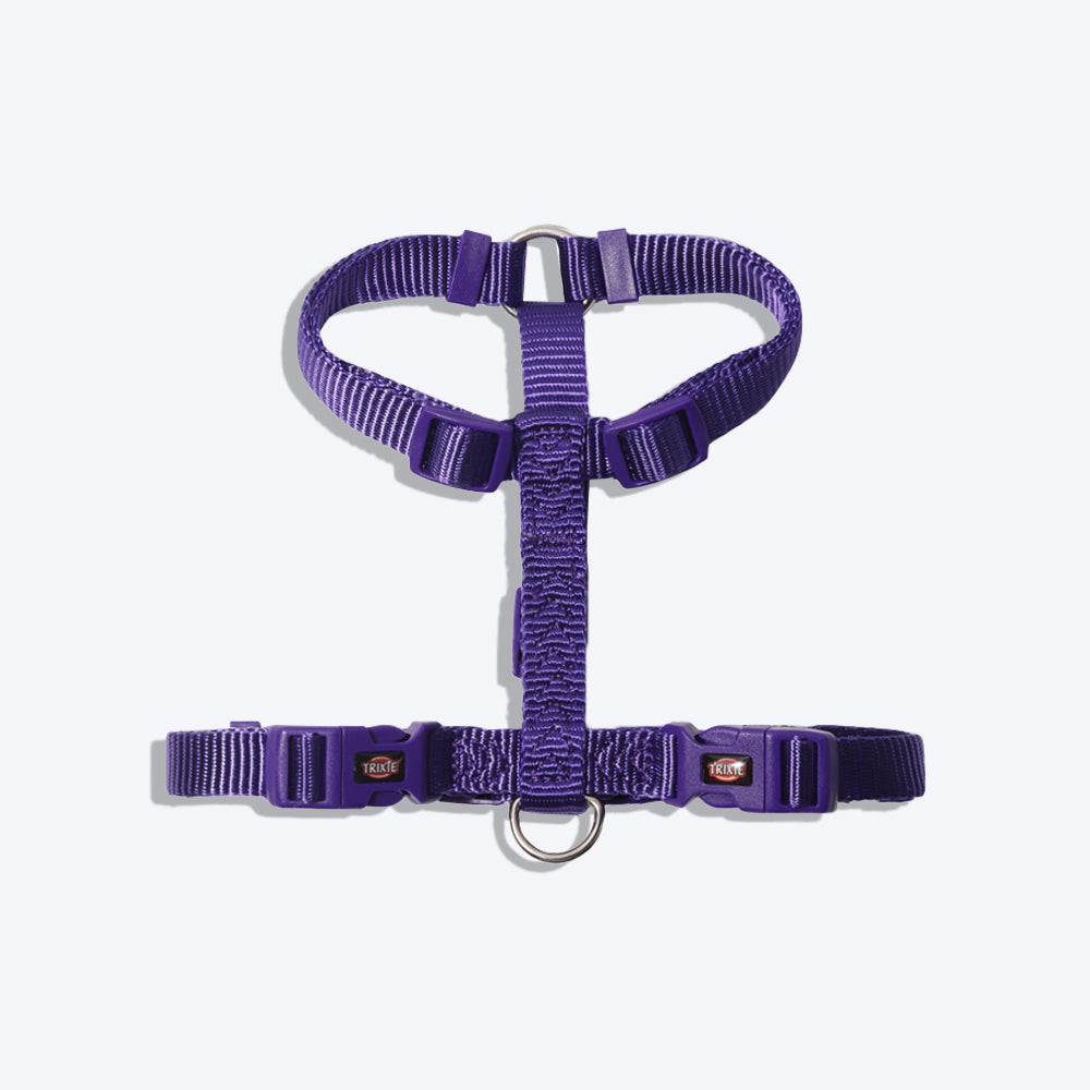 Trixie Premium Nylon H-Harness For Dogs - Violet - Heads Up For Tails